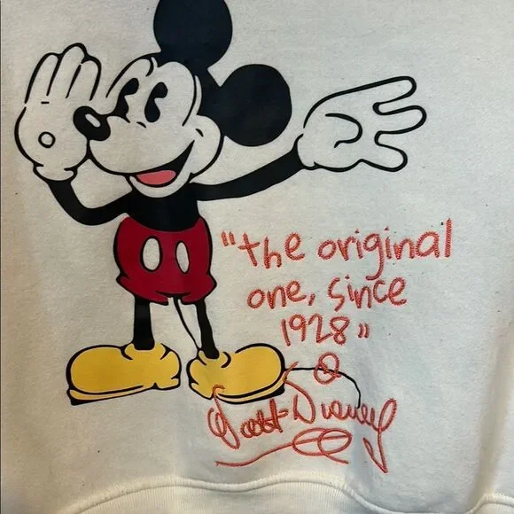 Disney 100 Mickey Mouse Crop Sweatshirt – Primark Crewneck – Women’s Size XS – B - Picture 3 of 5